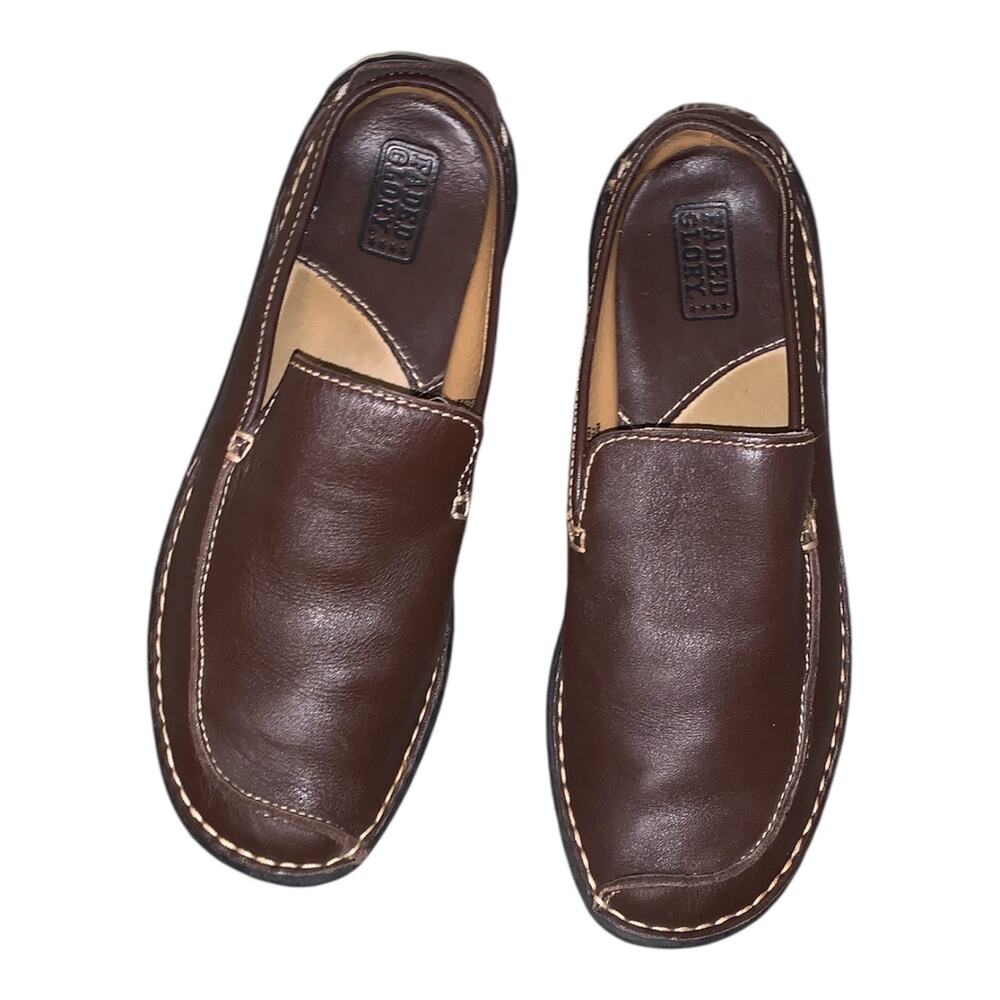 Faded Glory Women’s Brown Leather Loafers Slip-On Casual Dress Shoes Sz 8.5